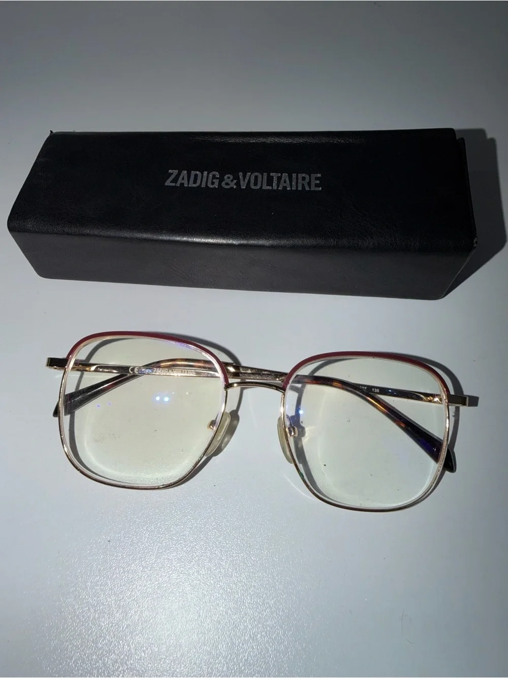 Authentic ZADIG & VOLTAIRE Eyeglasses Burgundy Gold Tone